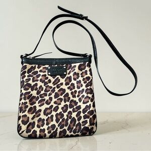 Kate Spade Leopard Print Crossbody with Black Trim & Gold Hardware